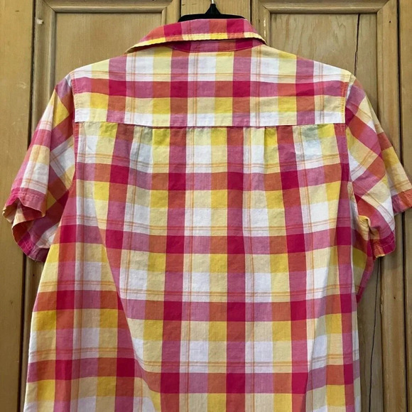 Nordstrom Womens Plaid Tie Capri 100% Cotton Pajama Set Size Large Pink SP EXC - Picture 8 of 12